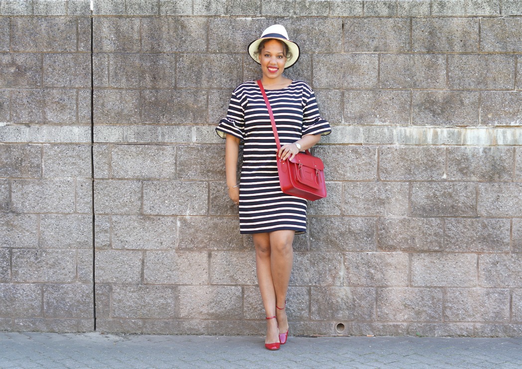 How to Wear Stripes - J. Crew Ruffle Sleeve Striped Dress