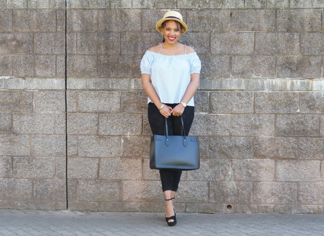 H&M Off The Shoulder Top + Shelly's of London Shoes