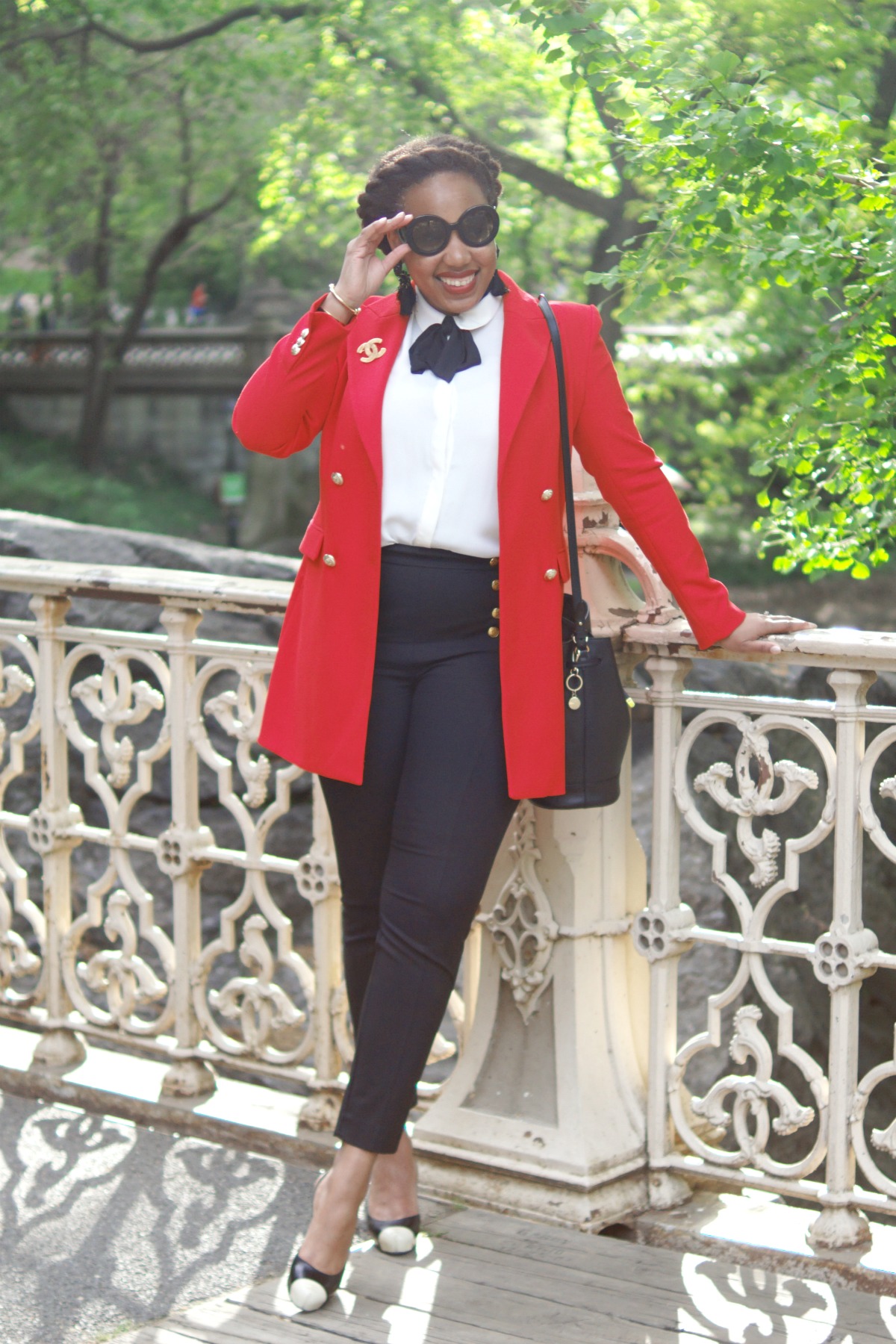 Red Blazer + Chanel Brooch - Closet Confections