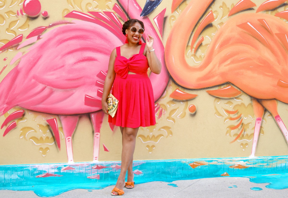 Flirty Red Summer Dress from Asos, NYC Fashion Blogger, Graffiti Wall Art, Wall Traveled