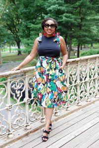 J. Crew Postcard Print Skirt & Top, J. Crew Bow Top, NYC Fashion Blogger, Central Park