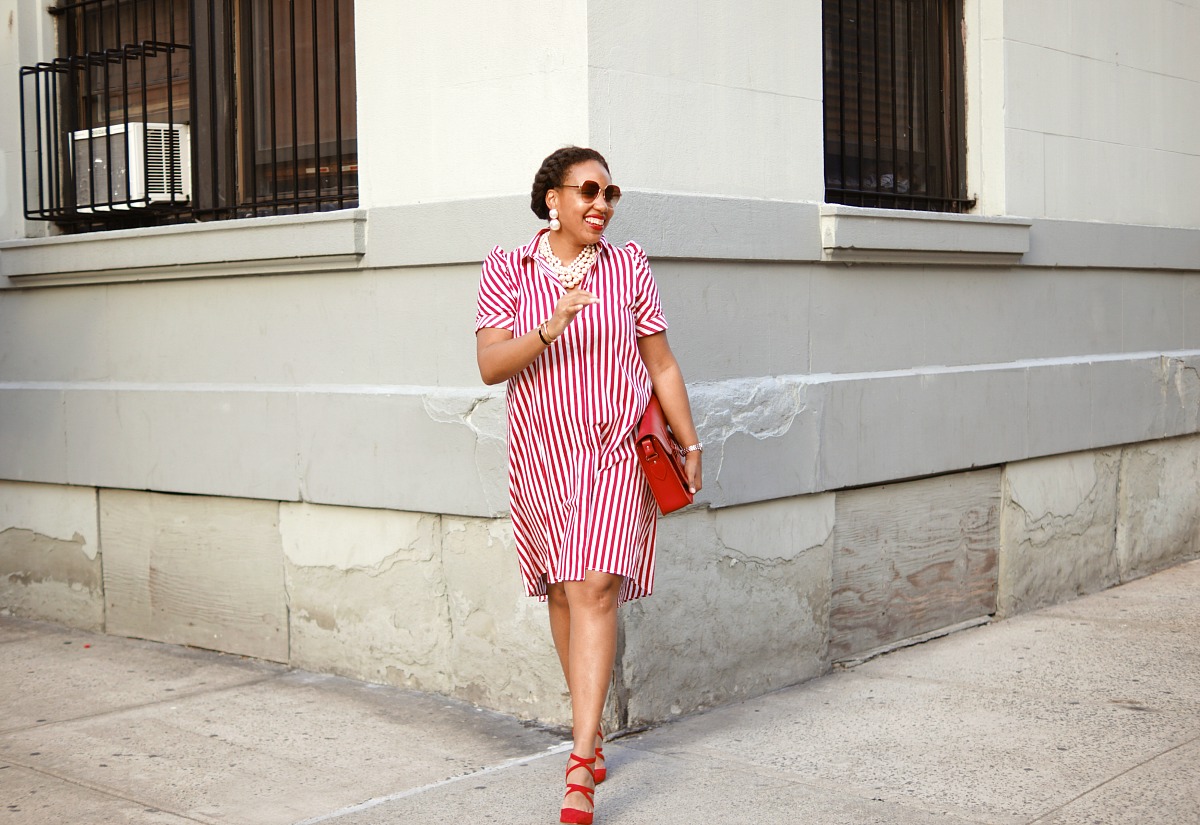 Fall Transitional Pieces, Strip Zara Shirt Dress, NYC Fashion Blogger, Closet Confections