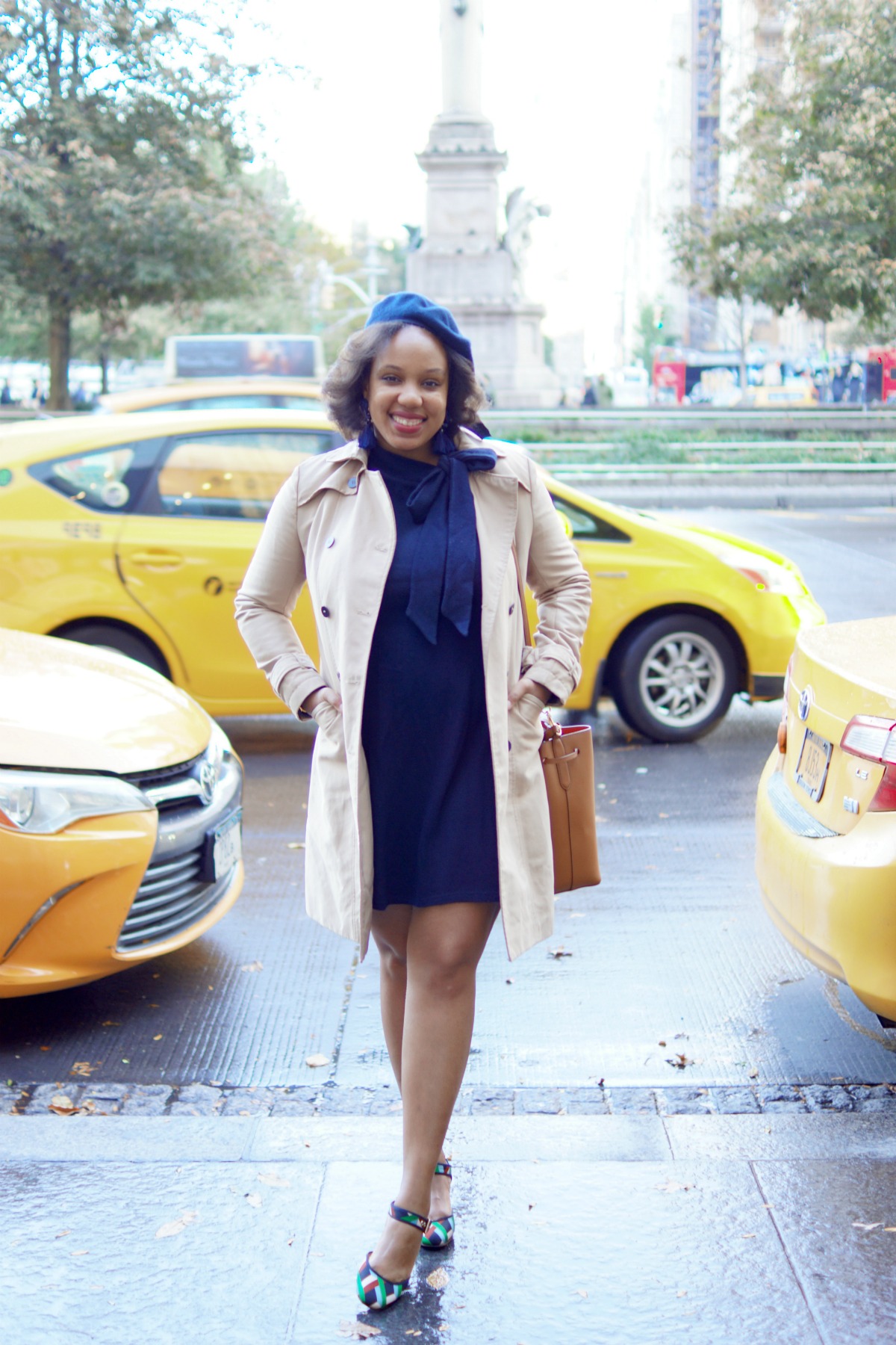 Navy Beret, Asos Sweater Dress, NYC Fashion Blogger, ootd