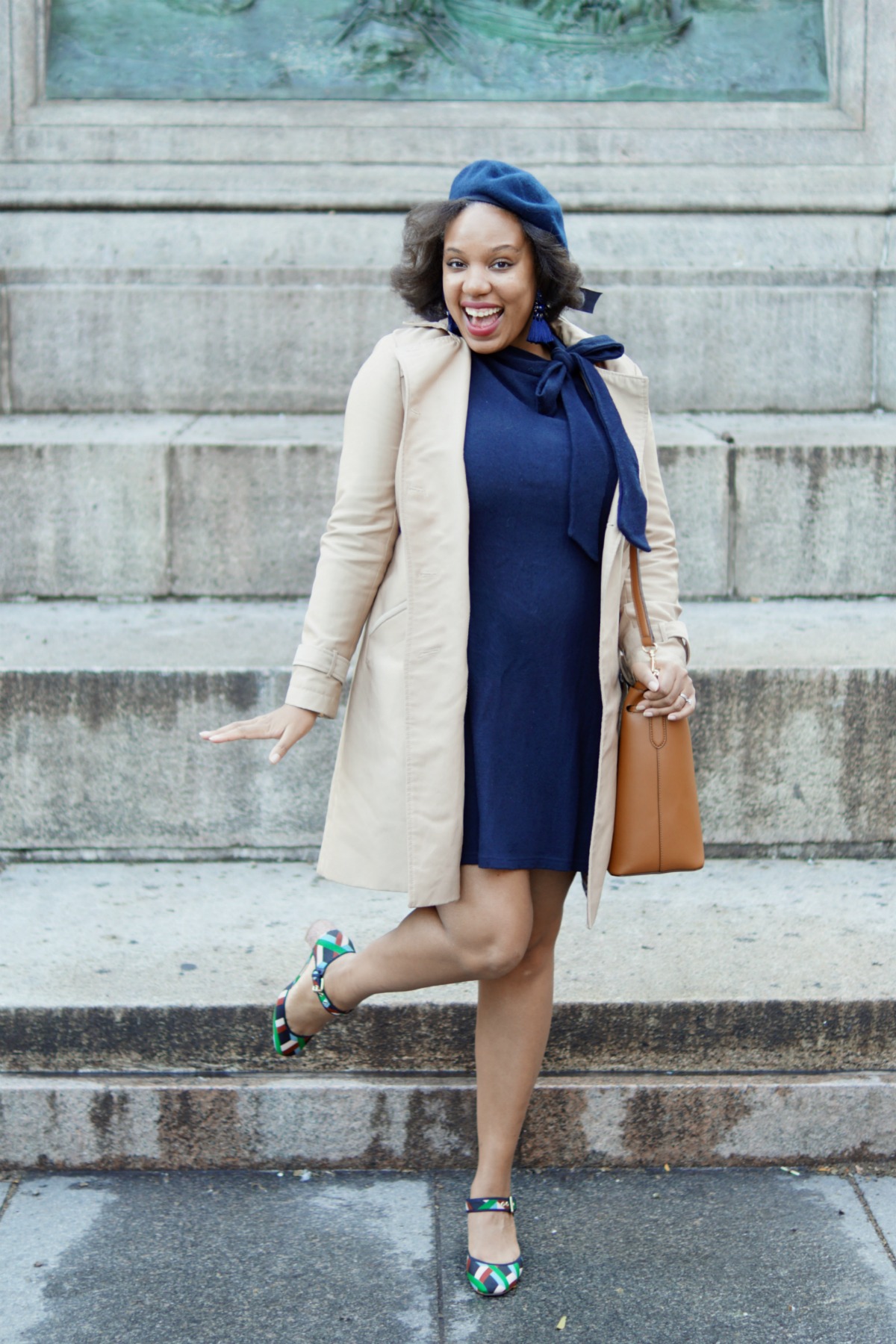 Navy Beret, Asos Sweater Dress, NYC Fashion Blogger, ootd