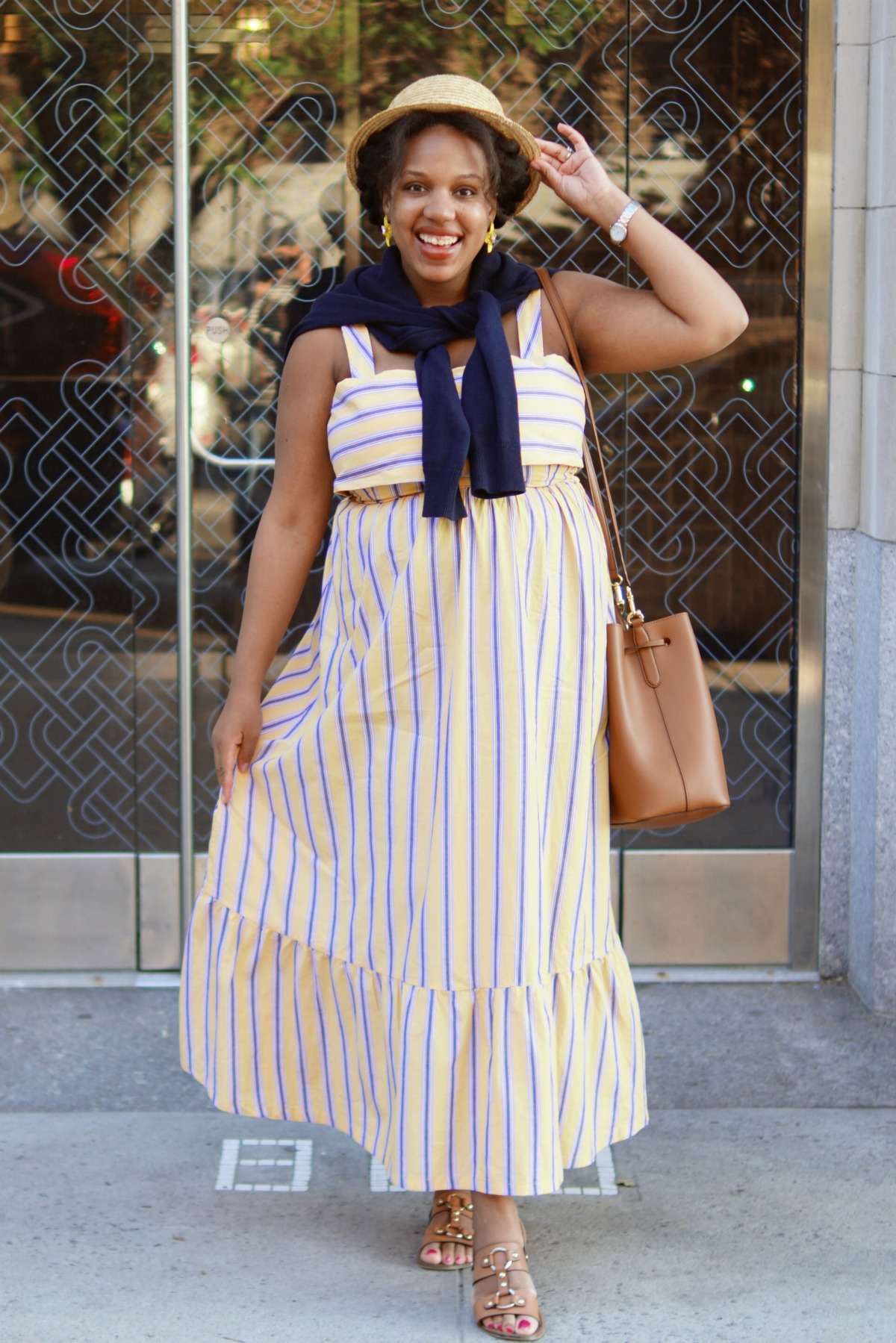 Asos Yellow Stripe Maxi Dress, nyc fashion blogger, mommy fashion, mommy blogger