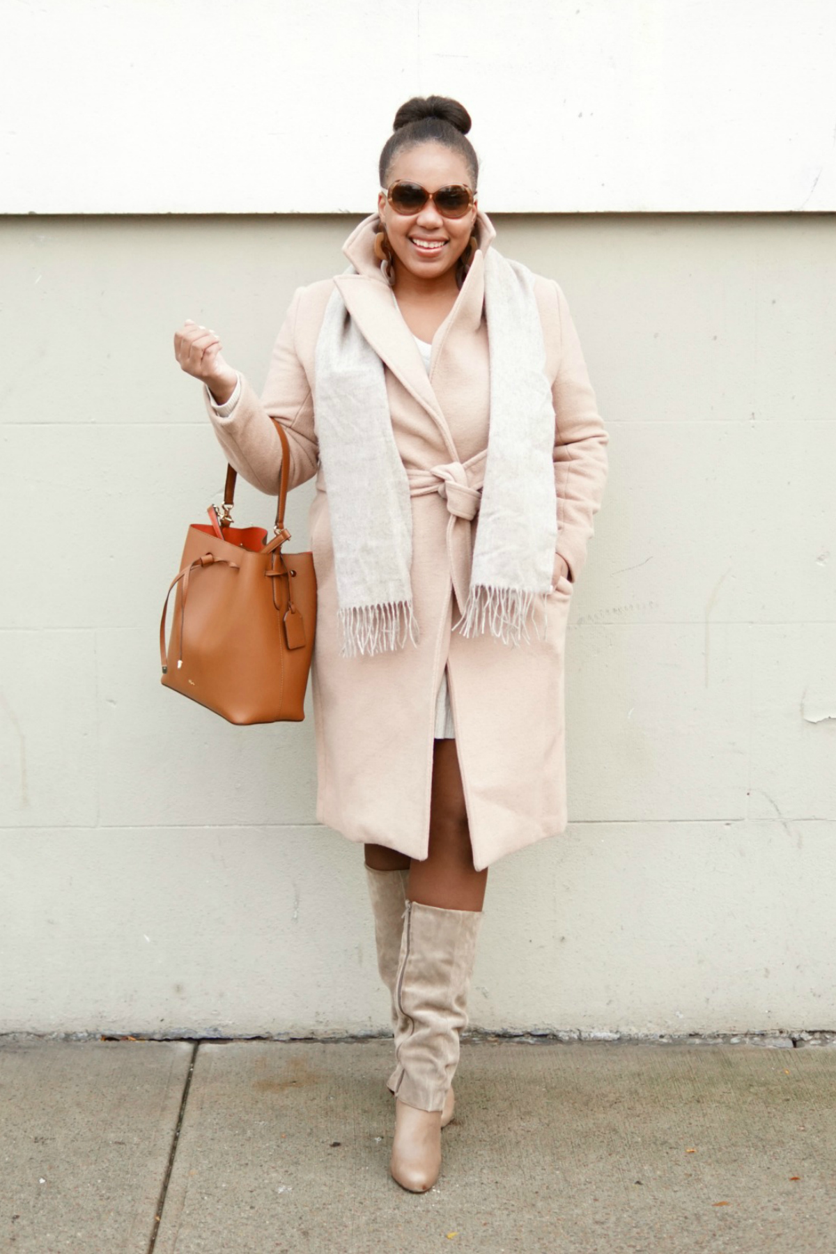 how to wear neutrals, nyc fashion blogger, closet confections, tan maxi coat