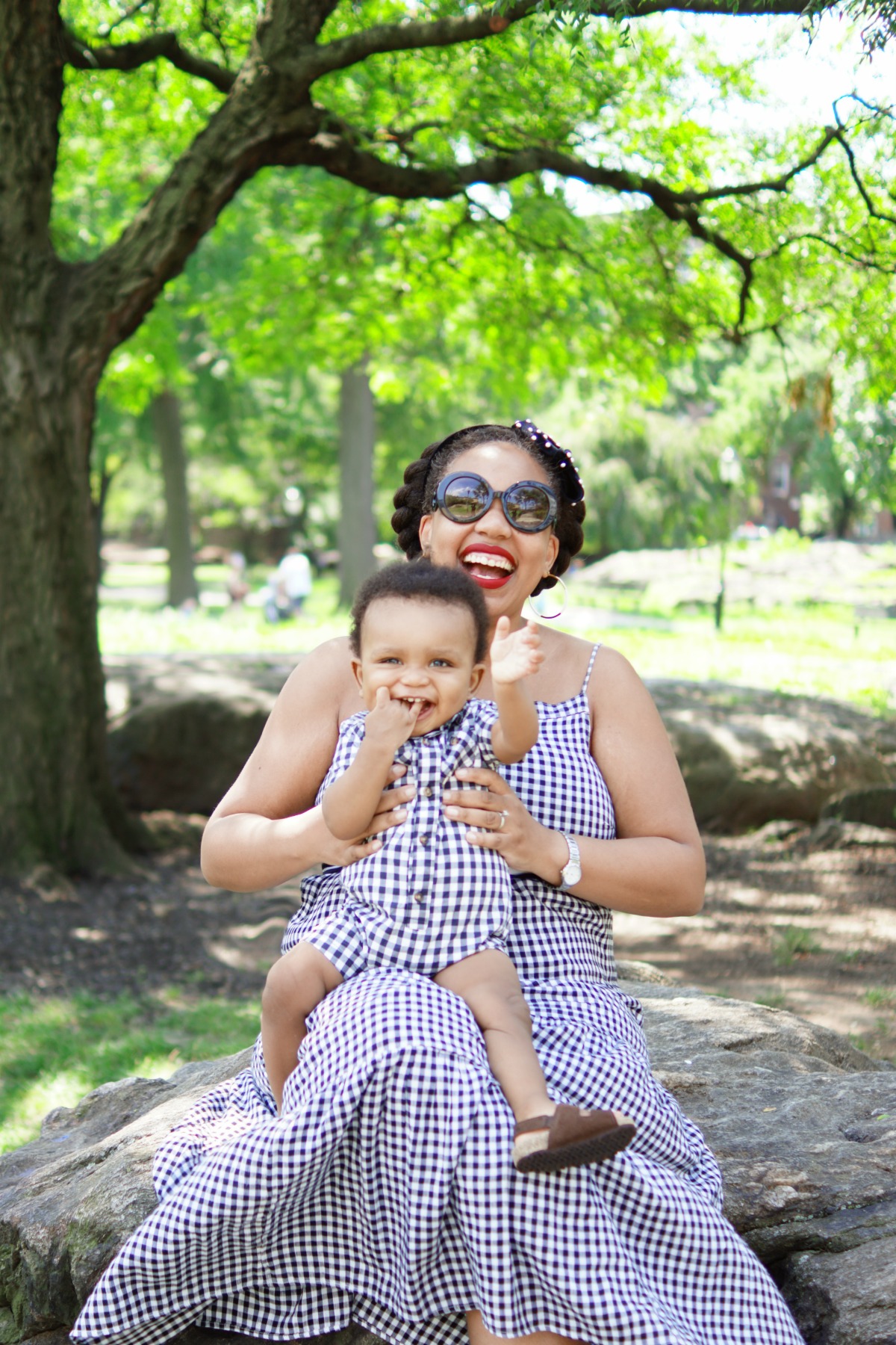 old navy maxi dress, mommy and me matching outfits, gingham dress, nyc fashion blogger, nyc mommy blogger